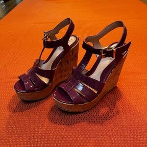 Fendi Wedge Sandals Zeppa Vernice Glicine 8V3652 Purple size 35